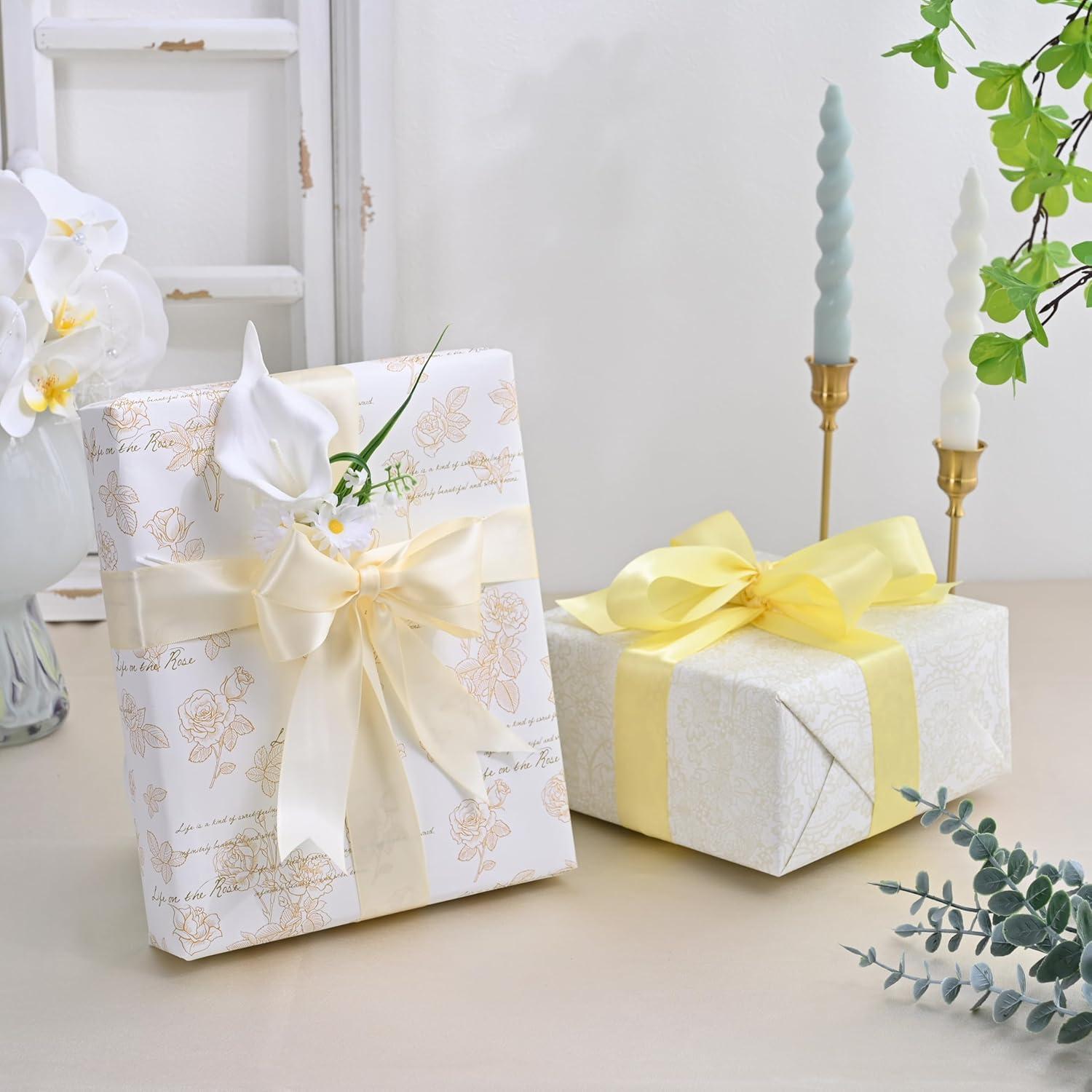 Cinta de satén marfil LEEQE 3.81 cm x 45.72 m para manualidades