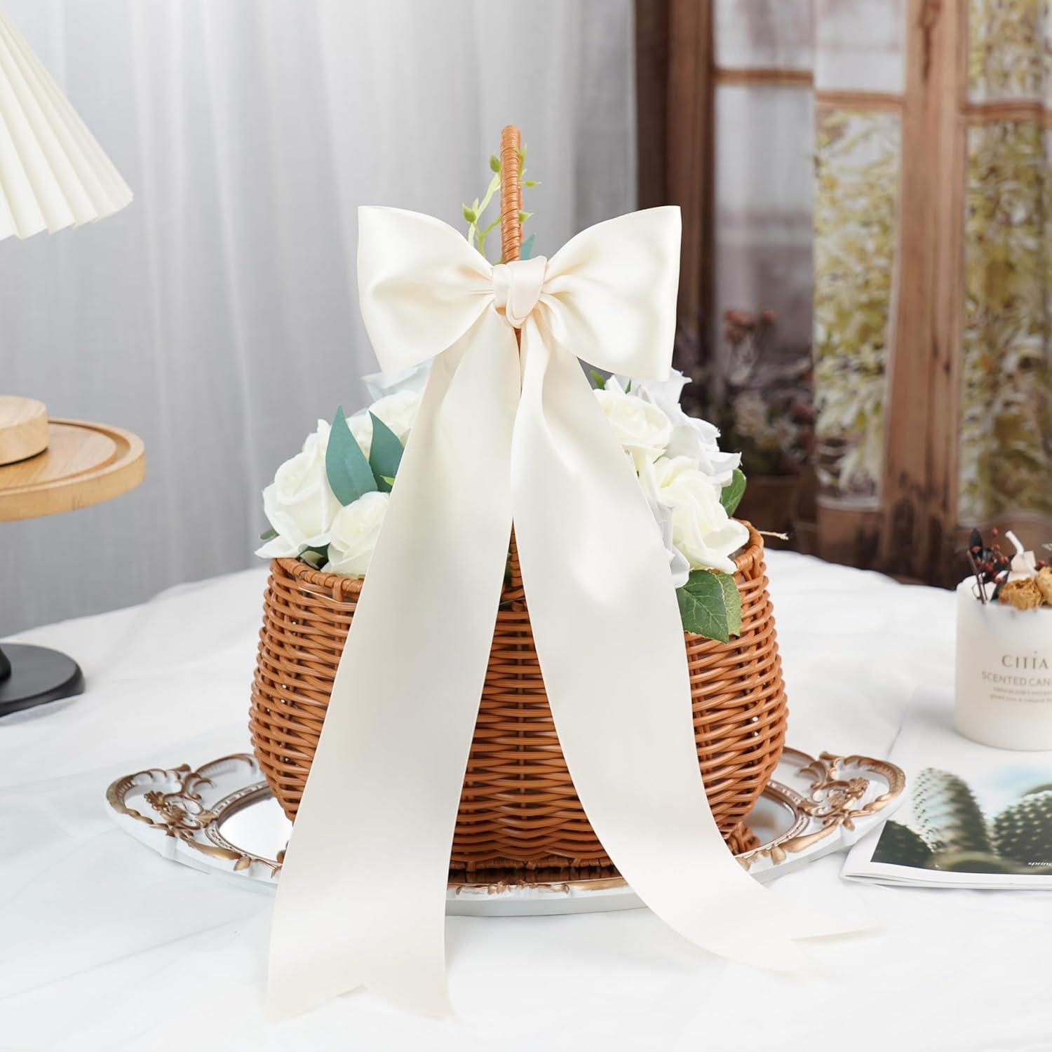 Cinta de Satén DINDOSAL Marfil 7.62 cm x 9.14 m Doble Cara