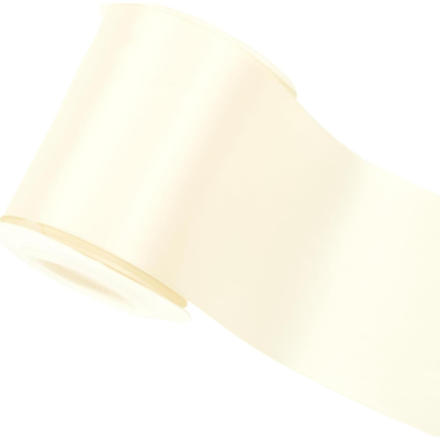 Cinta de Satén DINDOSAL Marfil 7.62 cm x 9.14 m Doble Cara