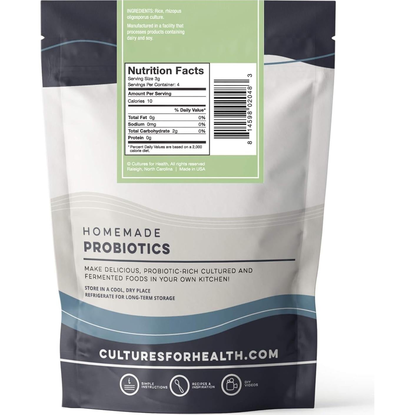 Cultivo de Tempeh Sin Soja Culturas Para Salud - 4 Paquetes