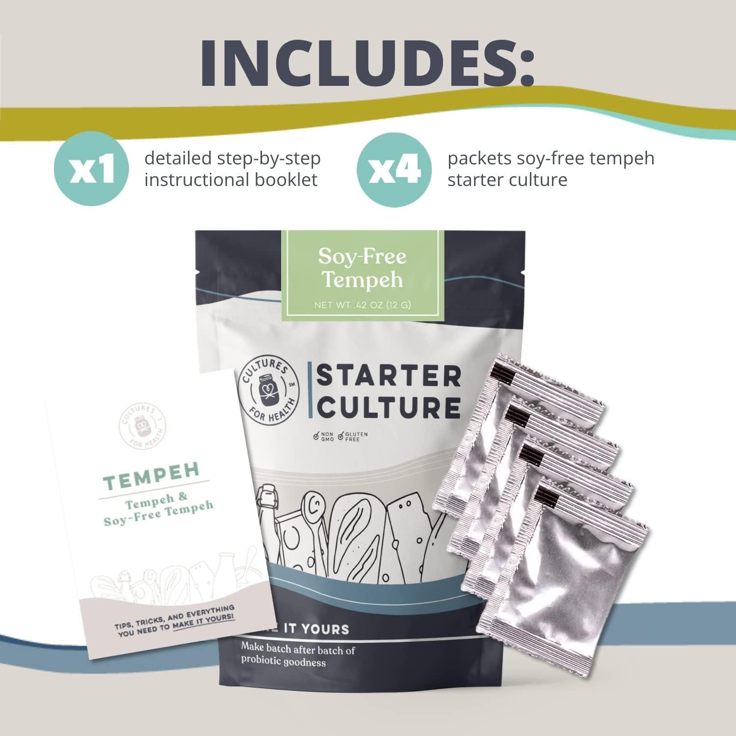Cultivo de Tempeh Sin Soja Culturas Para Salud - 4 Paquetes