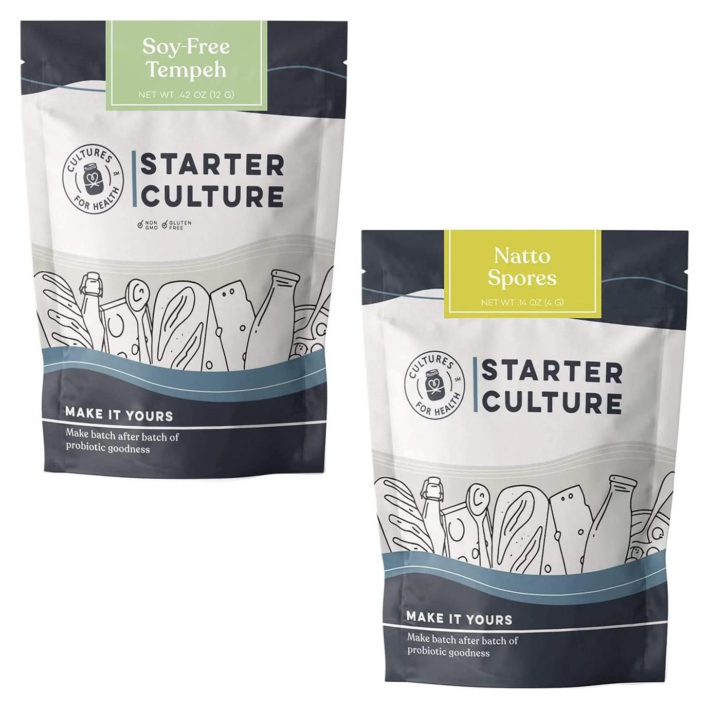 Paquete de Proteína Vegana Cultures for Health | 8 Paquetes de Tempeh y Natto Sin Soja