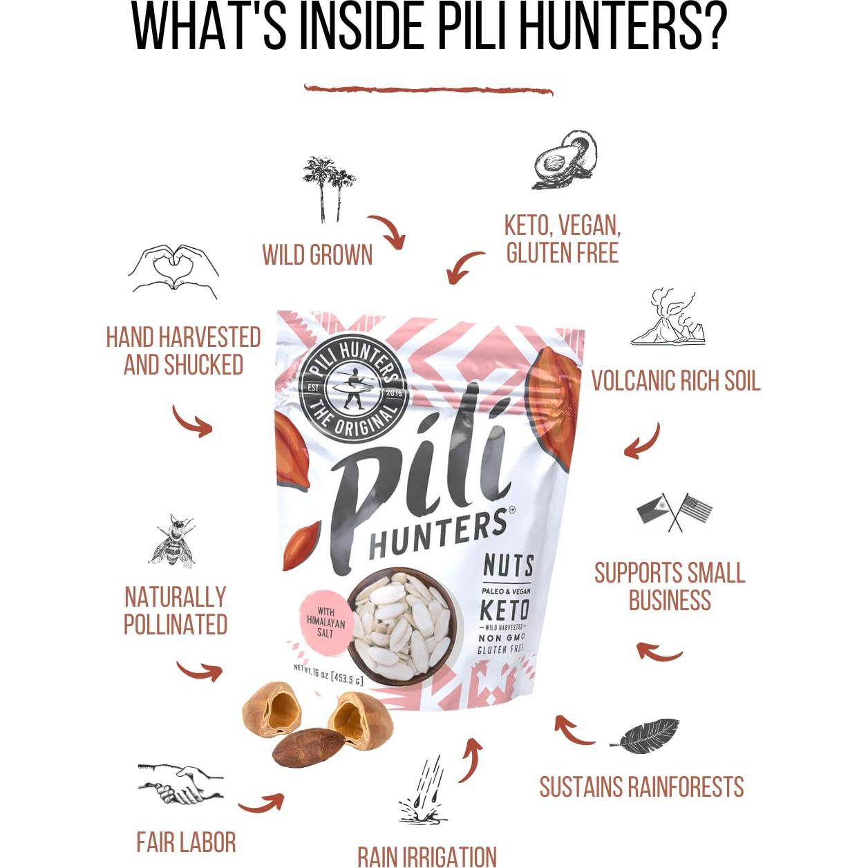 Nueces de Pili Germinadas Sal del Himalaya 142g Pili Hunters