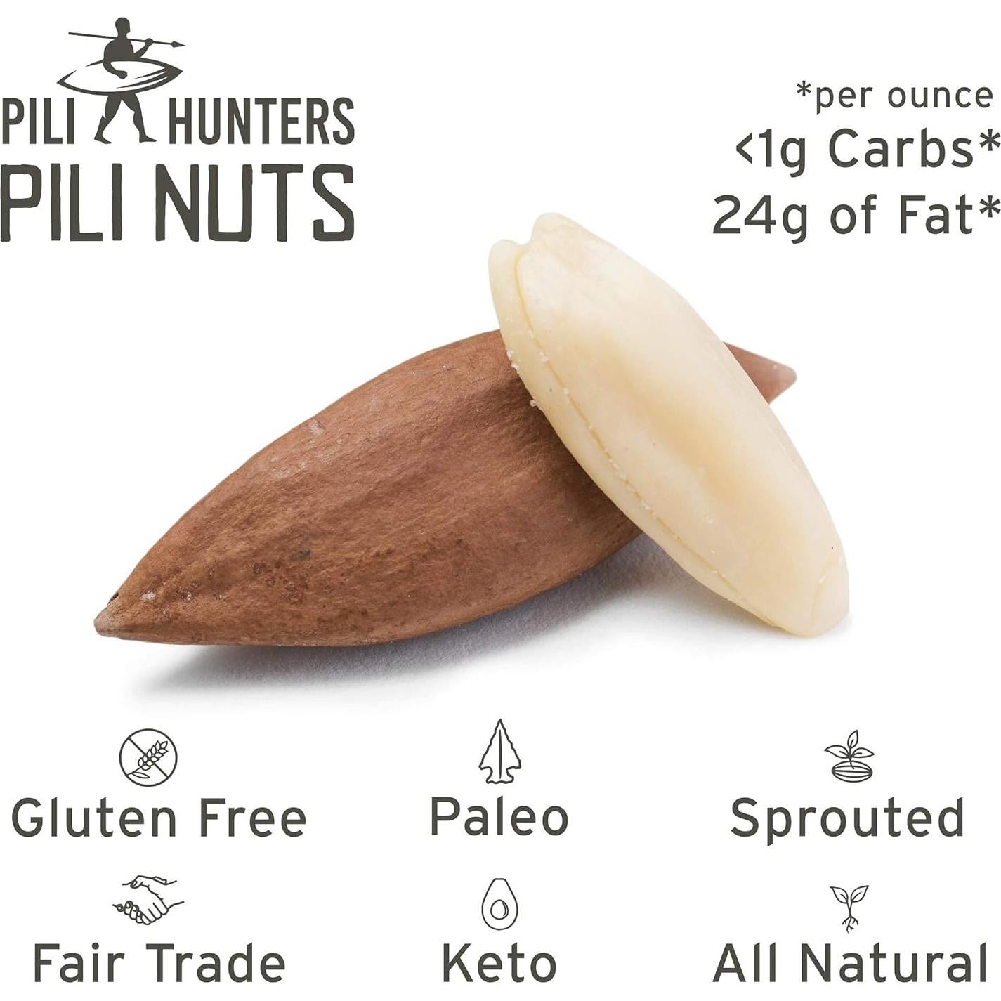 Nueces de Pili Germinadas Sal del Himalaya 142g Pili Hunters