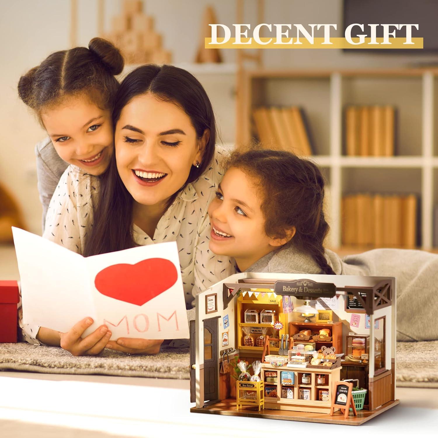 Mini Casa de Muñecas Robotime Casa de Repostería con LED