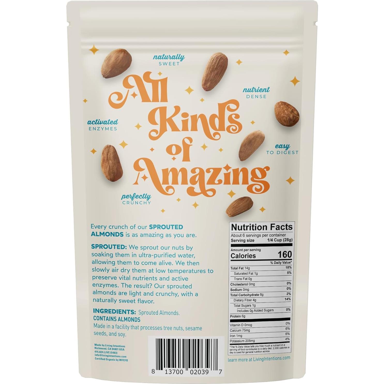 Almendras Germinadas Activadas Living Intentions 170g