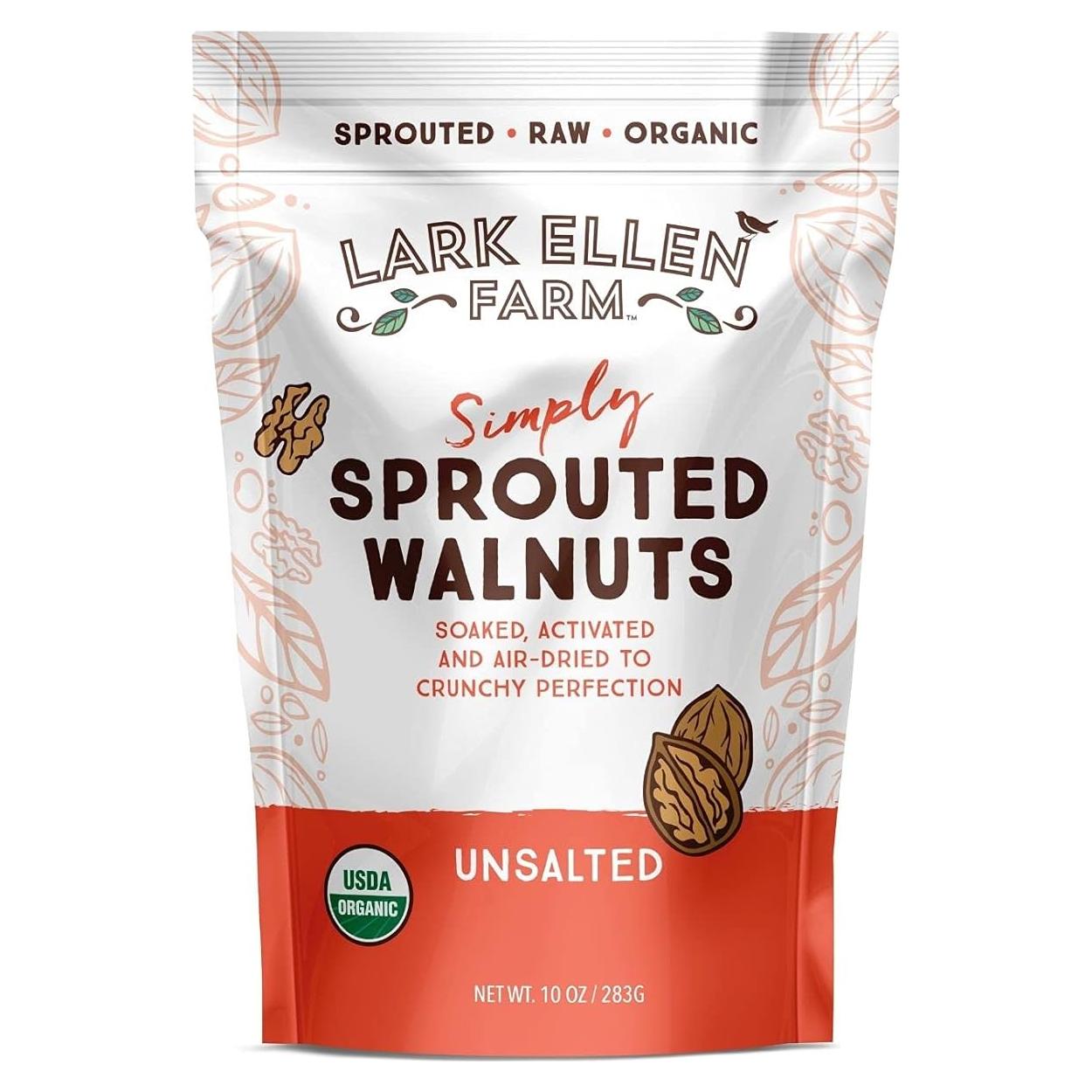 Nueces Orgánicas Germinadas Lark Ellen Farm 283.5g Sin Sal