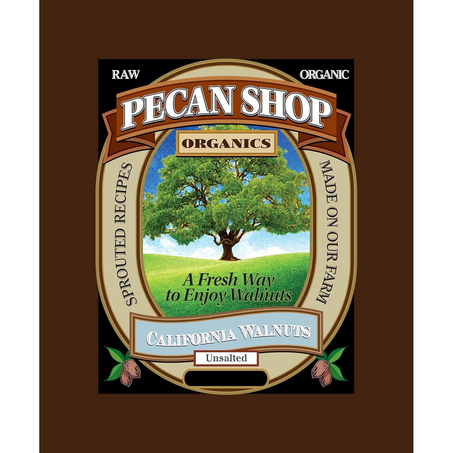 Nueces de California Orgánicas Crudas Germinadas Pecan Shop 907g Sin Sal