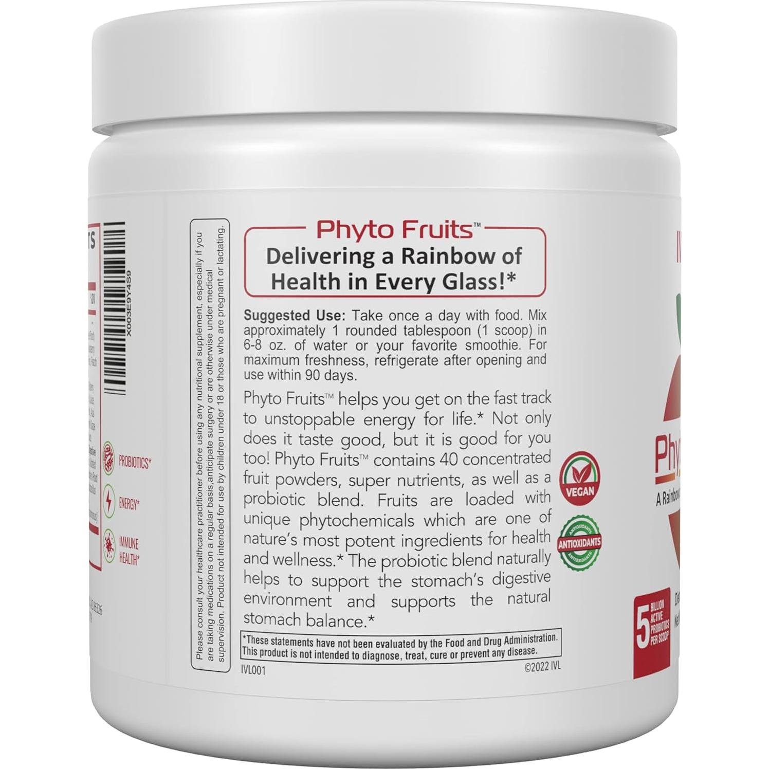 Polvo Superalimento IVL Phyto Fruits 252g - 40 Frutas + Probioticos