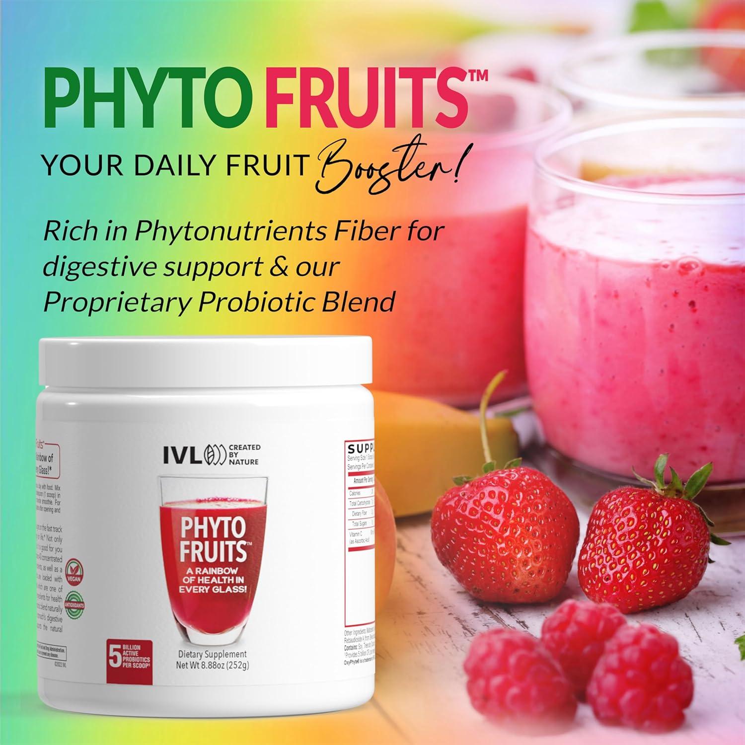 Polvo Superalimento IVL Phyto Fruits 252g - 40 Frutas + Probioticos