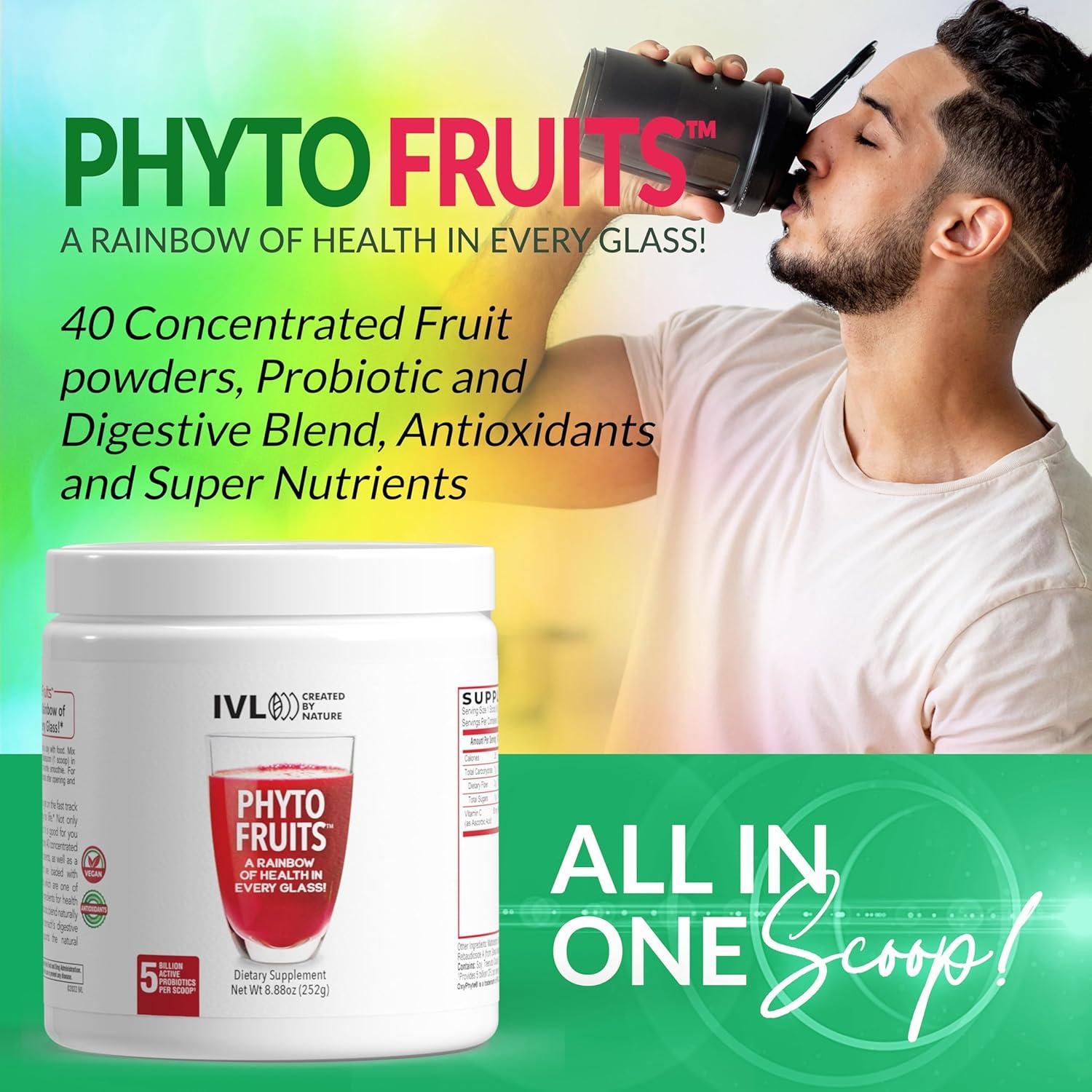 Polvo Superalimento IVL Phyto Fruits 252g - 40 Frutas + Probioticos