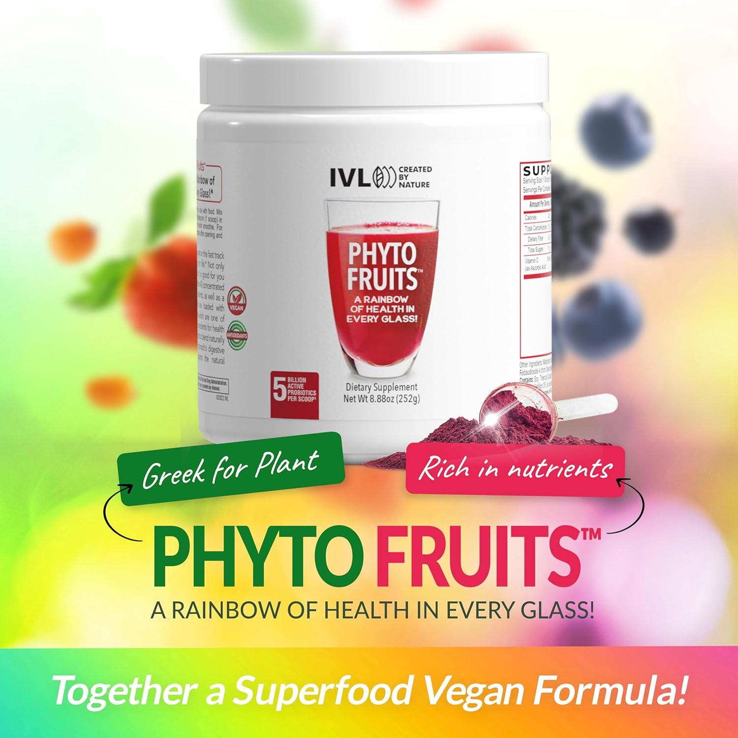 Polvo Superalimento IVL Phyto Fruits 252g - 40 Frutas + Probioticos