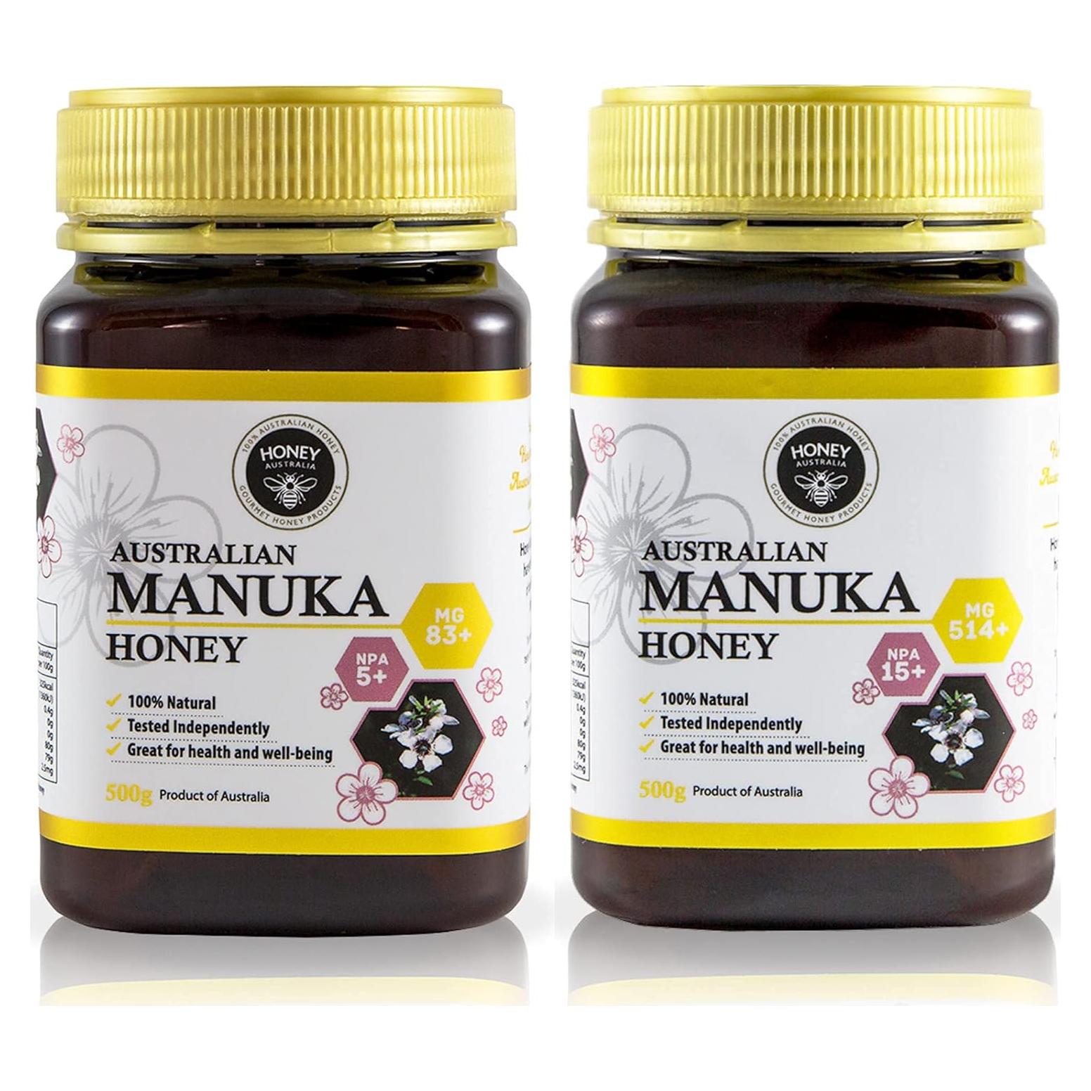 Paquete de Miel Manuka MGO 83+ y MGO 514+ 500g Orgánica