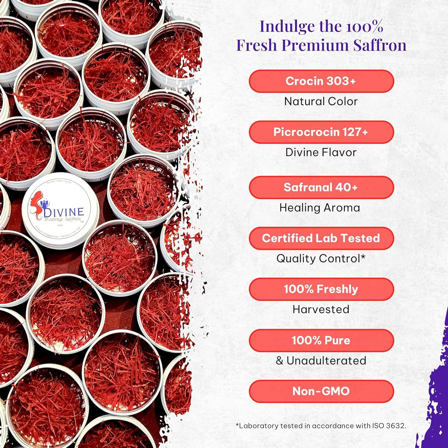 Azafrán Galardonado 2g Divine Saffron - Premium de Afganistán