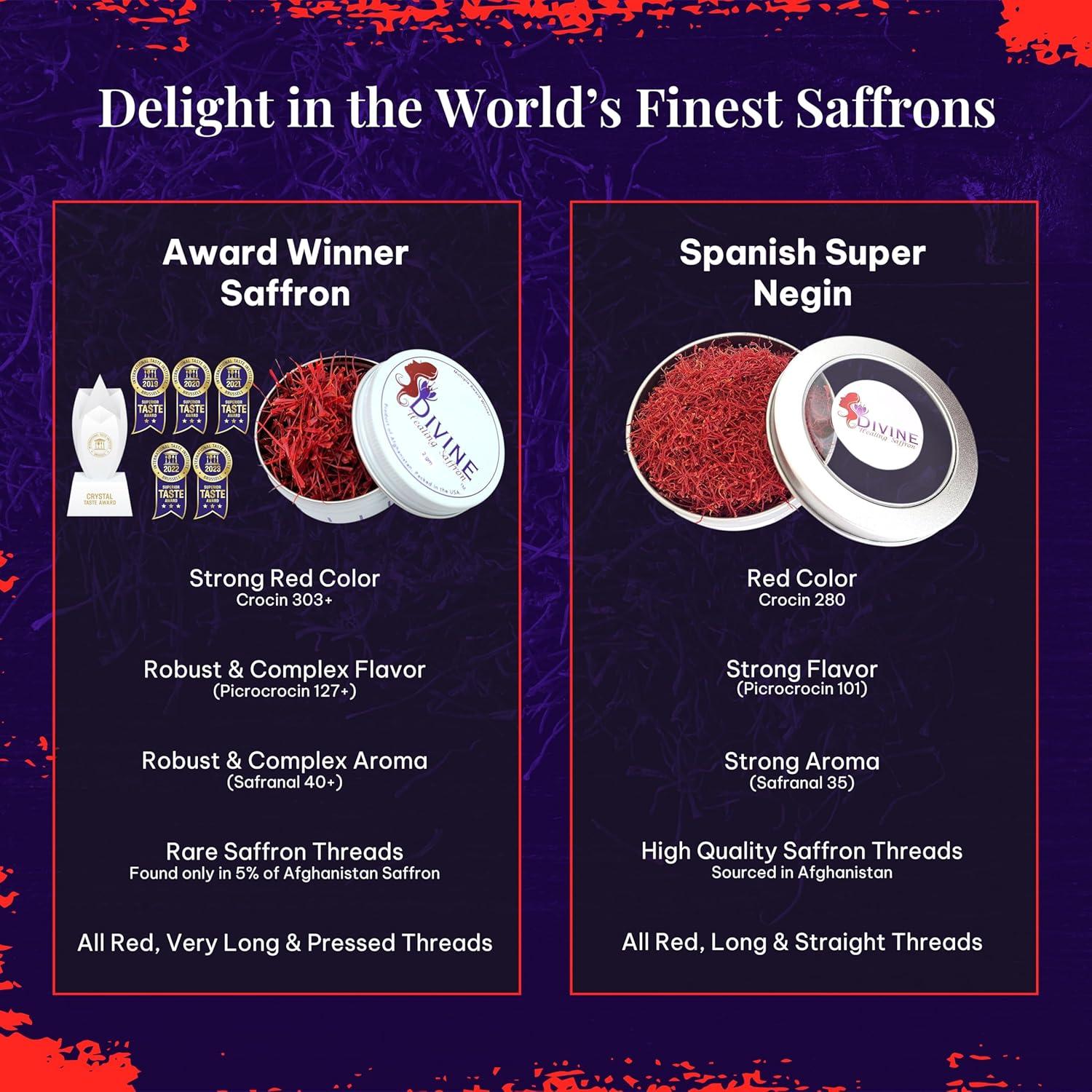 Azafrán Galardonado 2g Divine Saffron - Premium de Afganistán