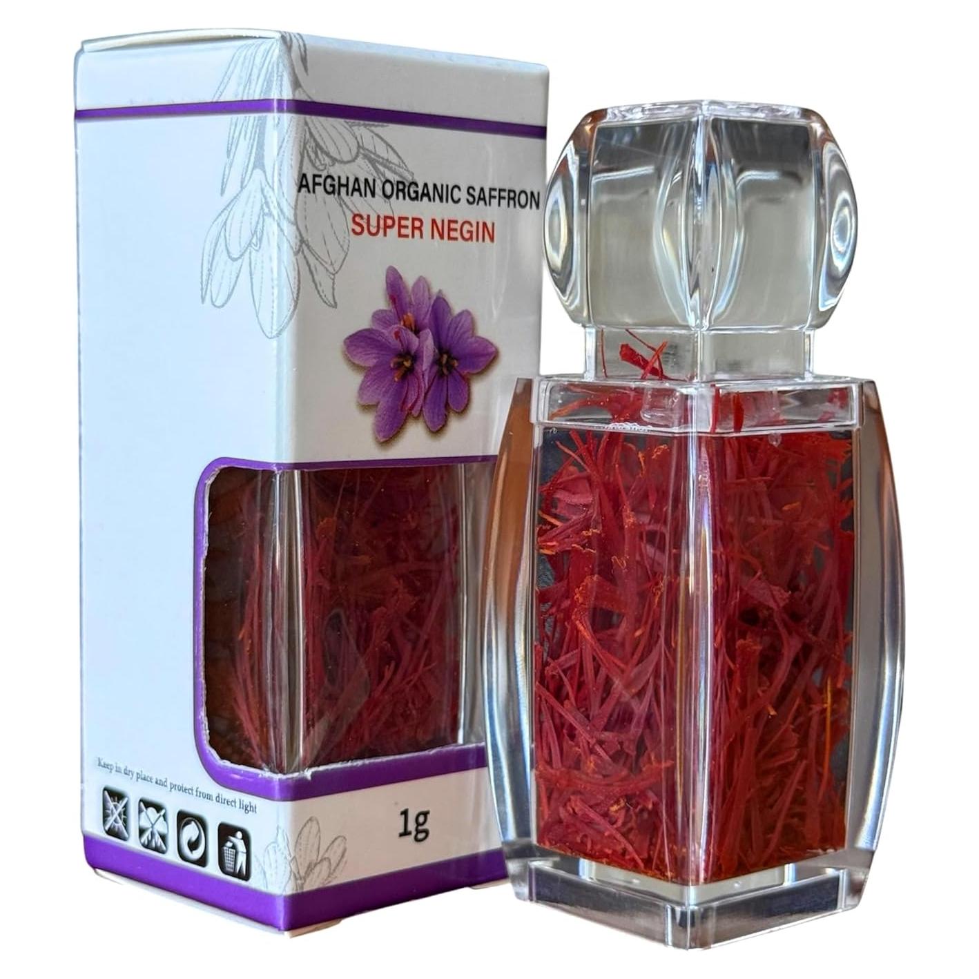 Azafrán Orgánico Afgano Grado A Super Negin 1g - Hilos Rojos