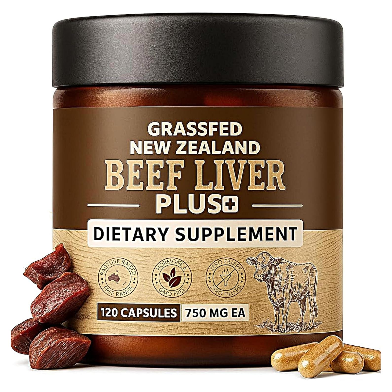 Suplemento de Hígado de Res Orgánico Ancient Diosa 3000mg - 120 Cápsulas