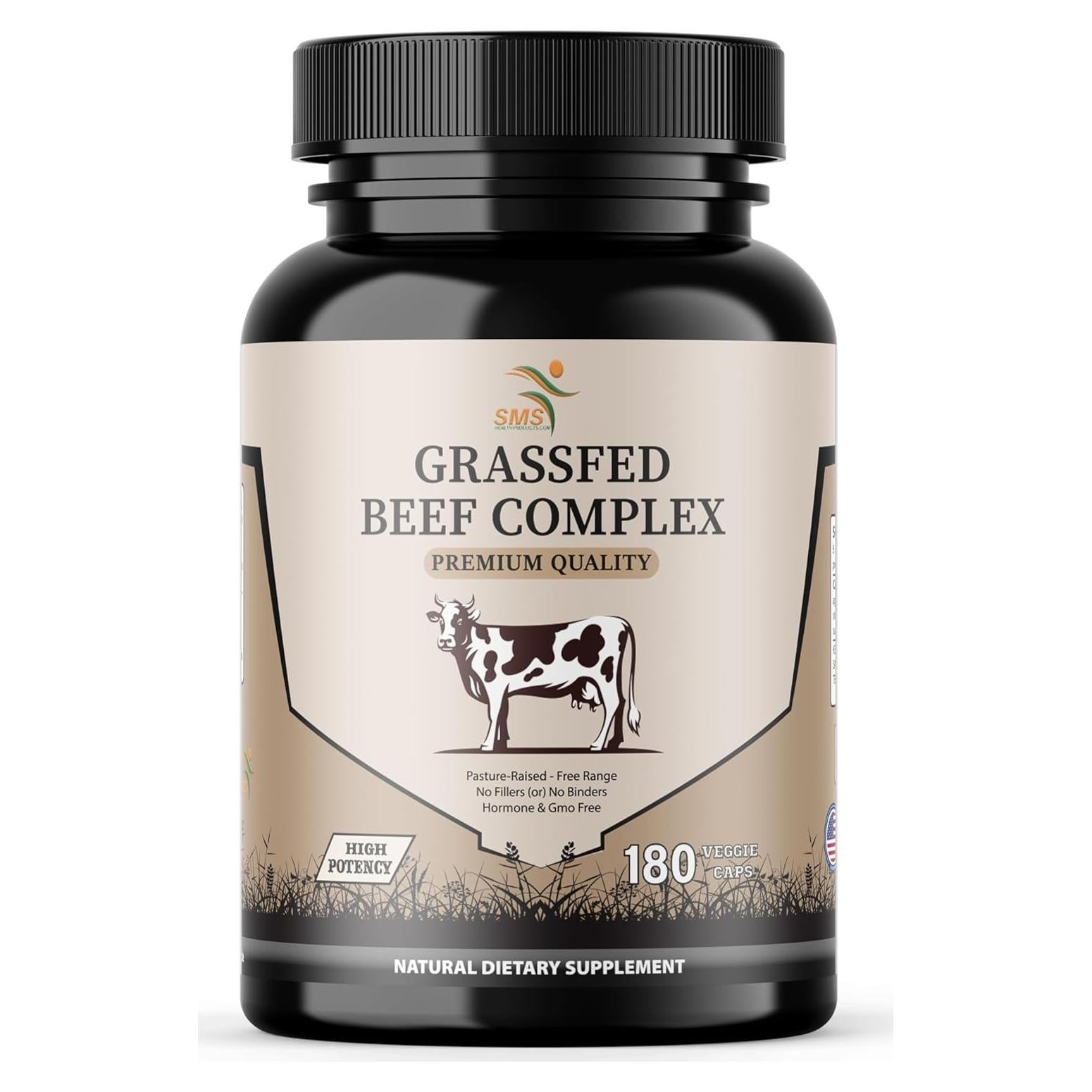 Suplemento de Órganos de Res SMS - 3000mg Hígado, Corazón, Riñón, Páncreas, Bazo - 180 Cápsulas