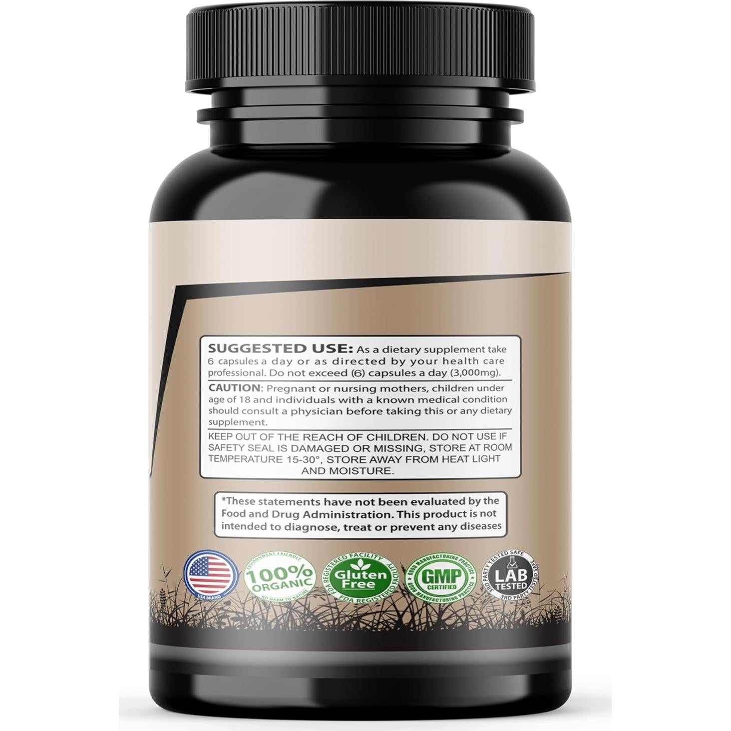 Suplemento de Órganos de Res SMS - 3000mg Hígado, Corazón, Riñón, Páncreas, Bazo - 180 Cápsulas