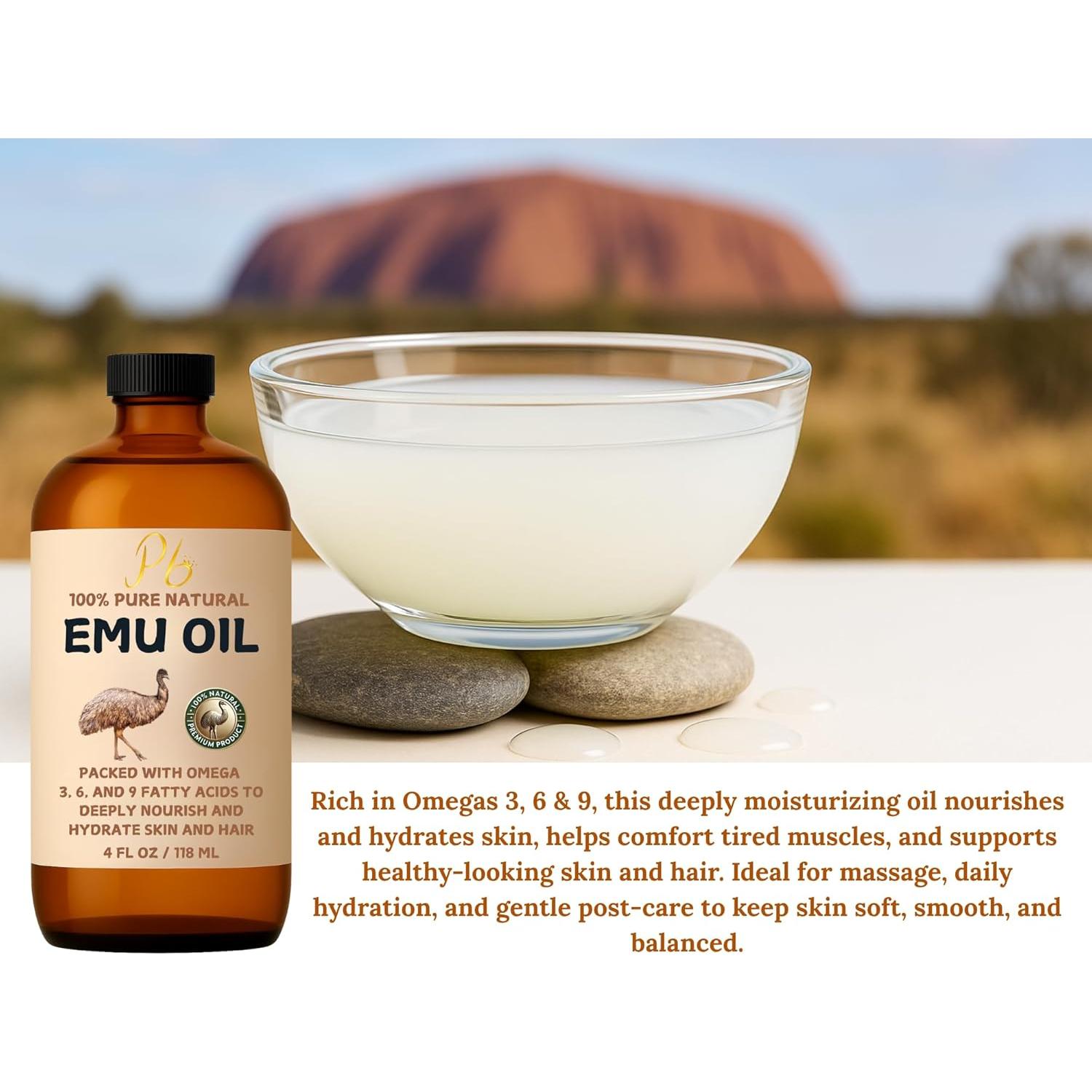 Aceite de Emú 100% Puro Pomberries 118 ml - Hidratante Natural