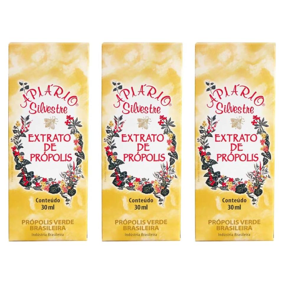 Extracto Líquido de Própolis Verde Brasileño Apiario Silvestre 3x30ml