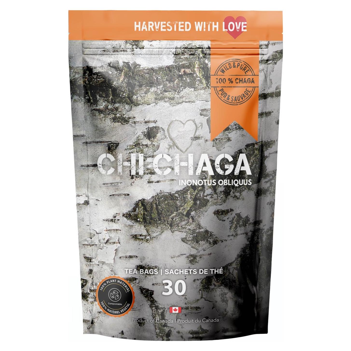 Té de Champiñón Chaga Premium Chi Chaga - 30 Bolsitas 100% Natural