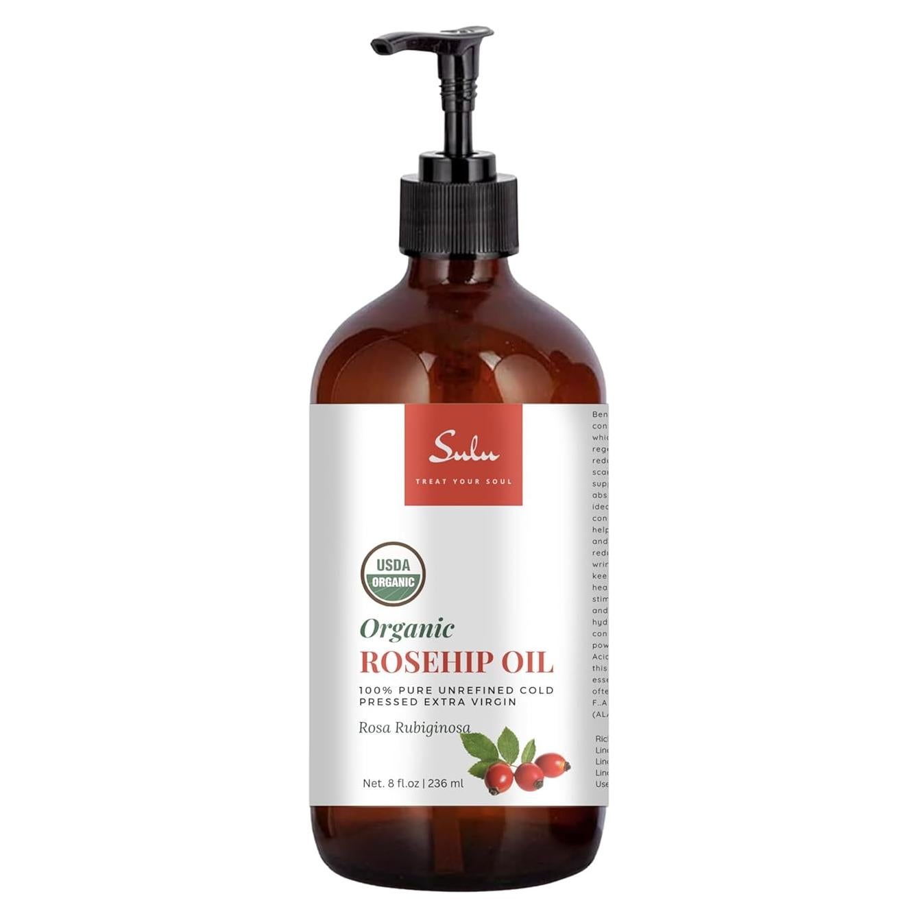 Aceite de Rosa Mosqueta Orgánico SULU 226.8g Prensado en Frío