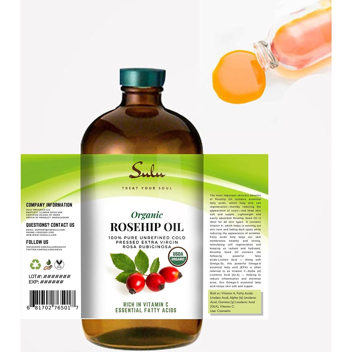 Aceite de Rosa Mosqueta Virgen Extra Orgánico 1892 ml Sulu Organics