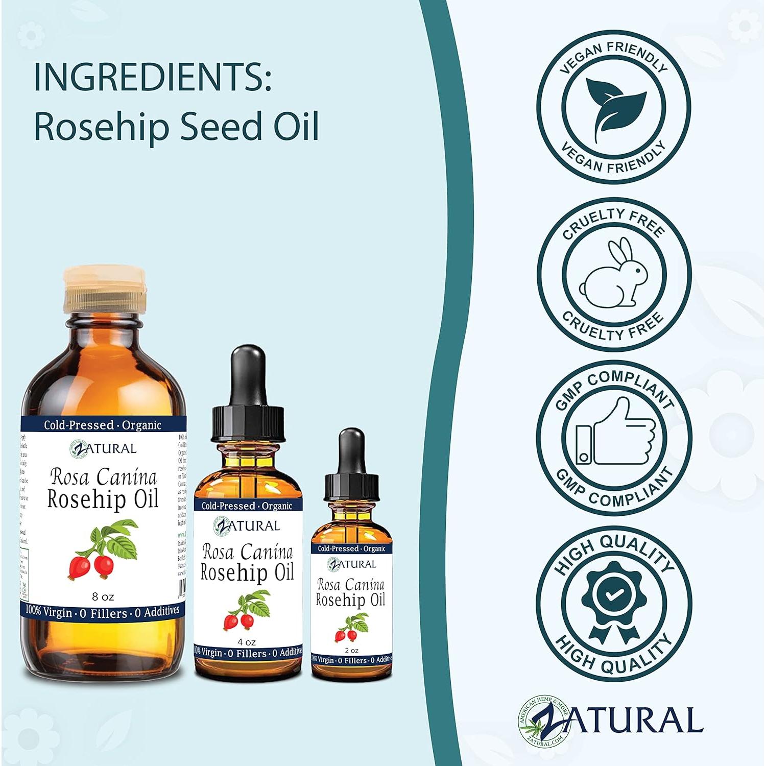 Aceite de Rosa Mosqueta Orgánico Zatural 473 ml - Cuidado Piel y Cabello