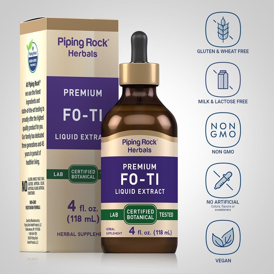 Gotas Líquidas de Fo-Ti Piping Rock 118 ml | Suplemento Herbal
