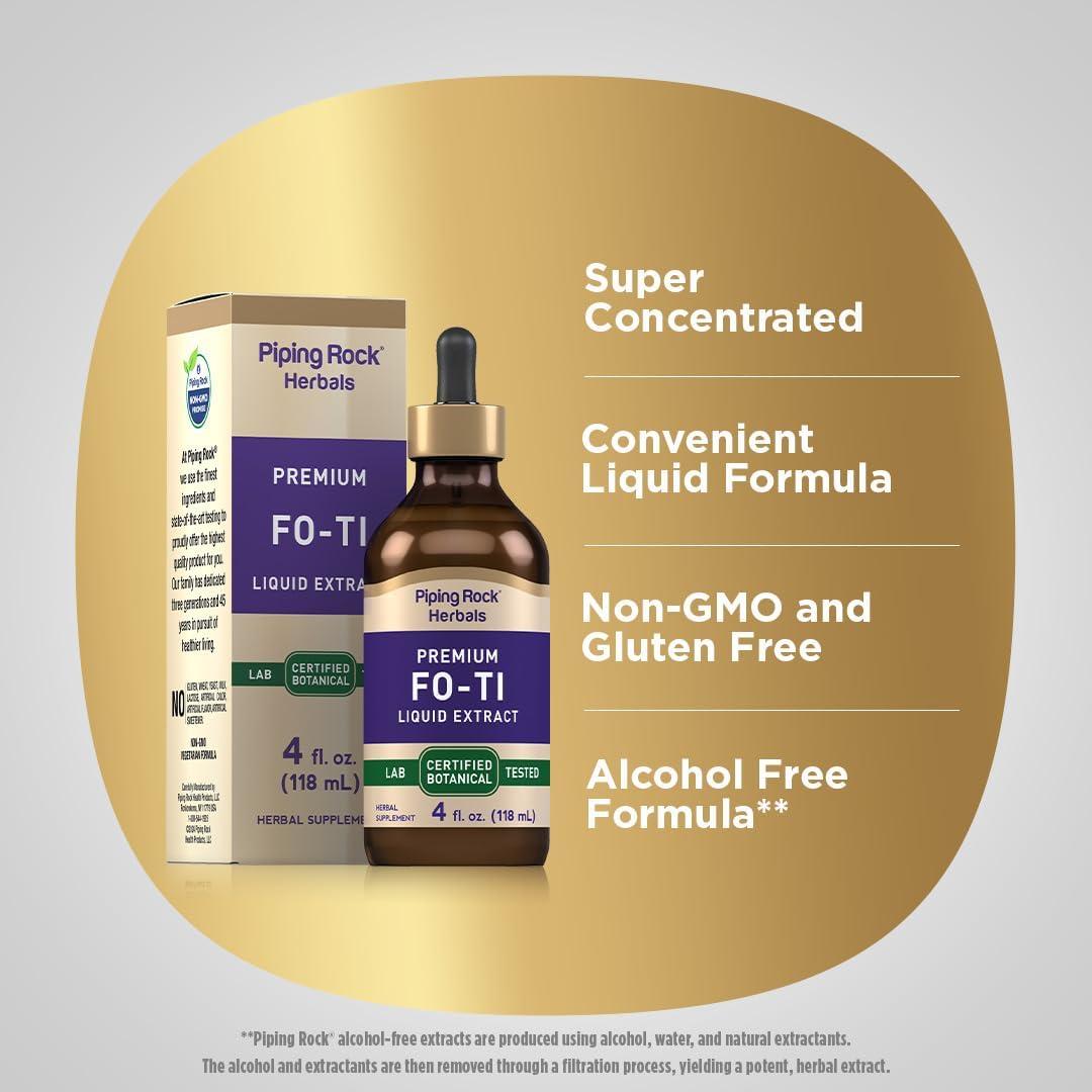 Gotas Líquidas de Fo-Ti Piping Rock 118 ml | Suplemento Herbal