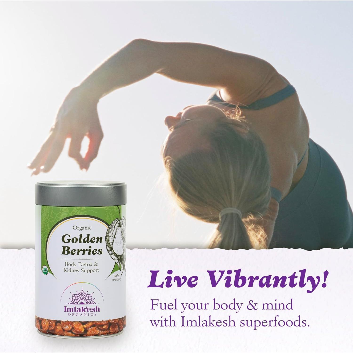 Berries Doradas Orgánicas Imlak'esh 454g - Snacks Veganos Saludables