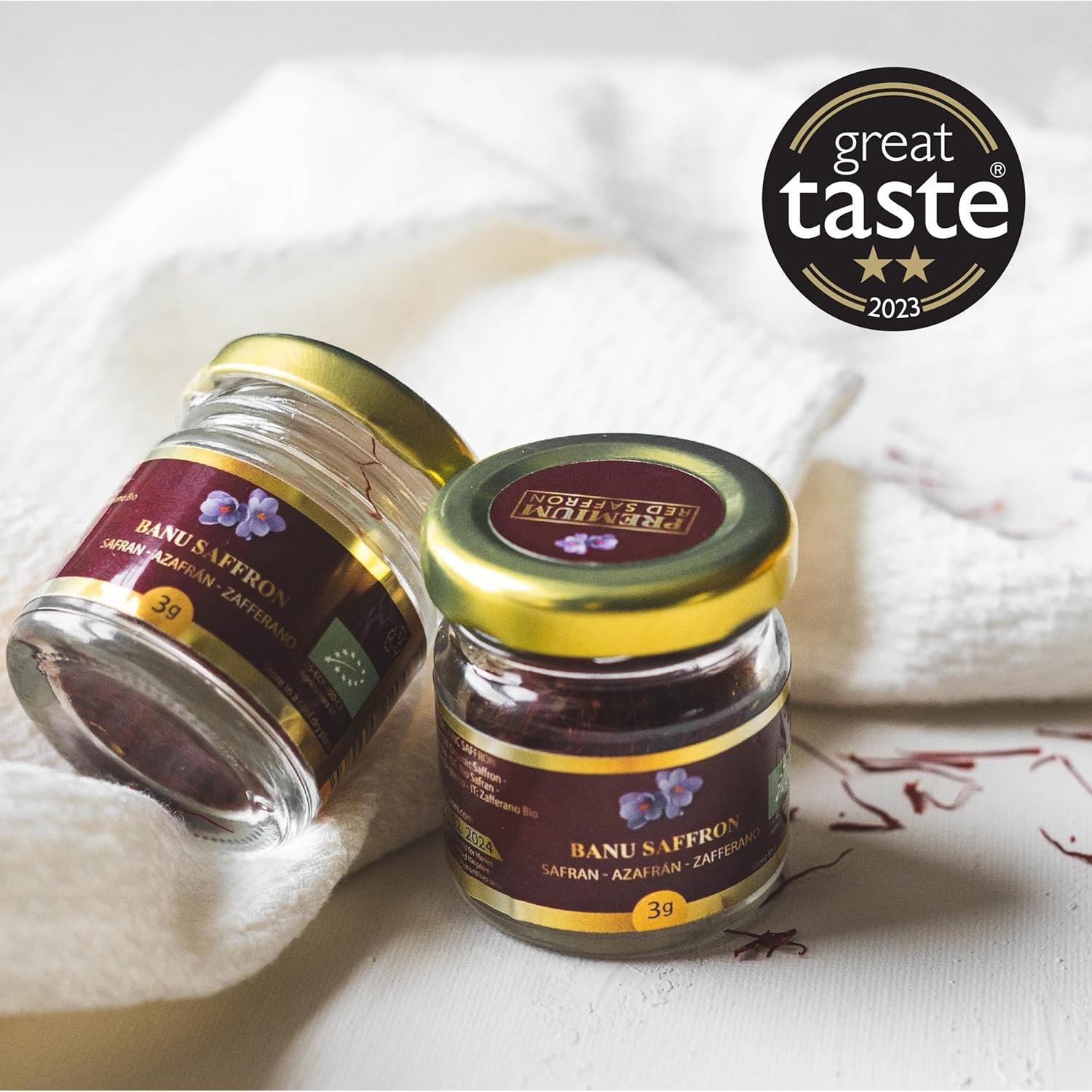 Azafrán Orgánico Banu Saffron - Hilos Todo Rojo 1 Gramo