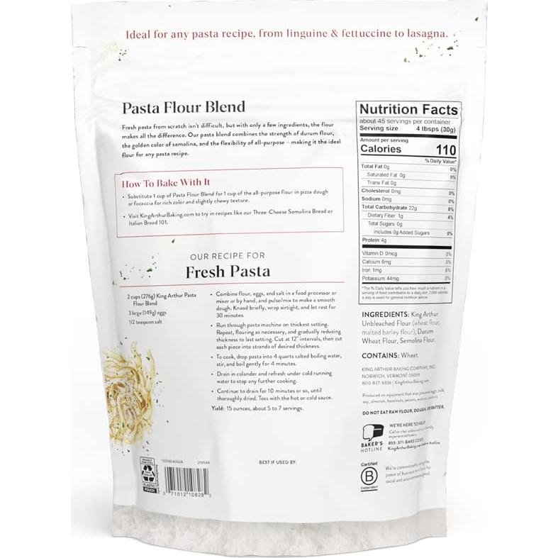 Mezcla de Harina para Pasta King Arthur 1.36 kg Blanca