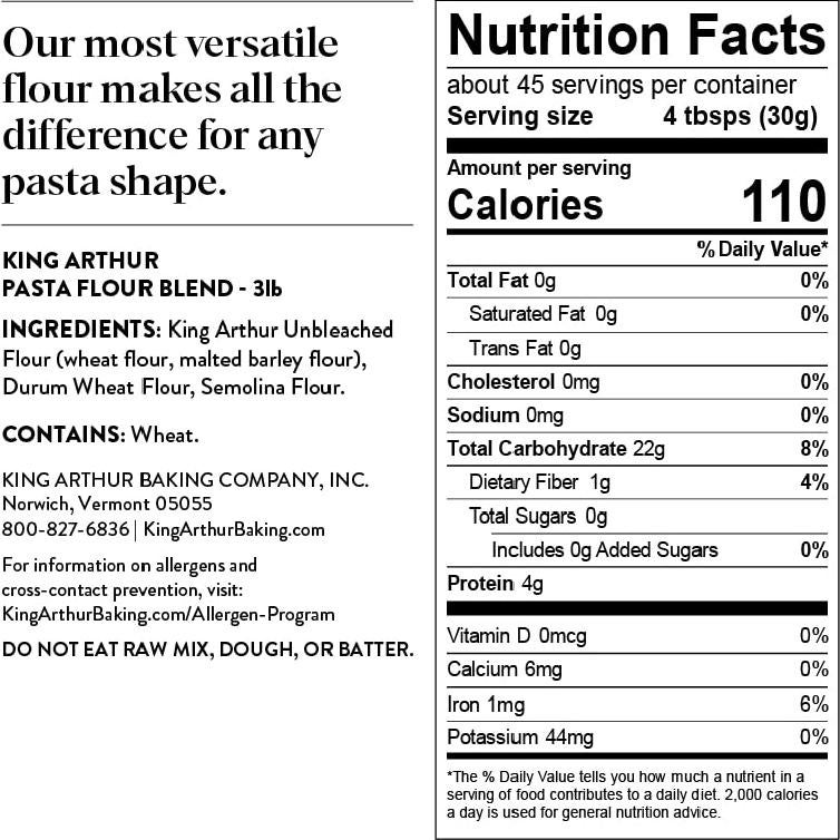 Mezcla de Harina para Pasta King Arthur 1.36 kg Blanca