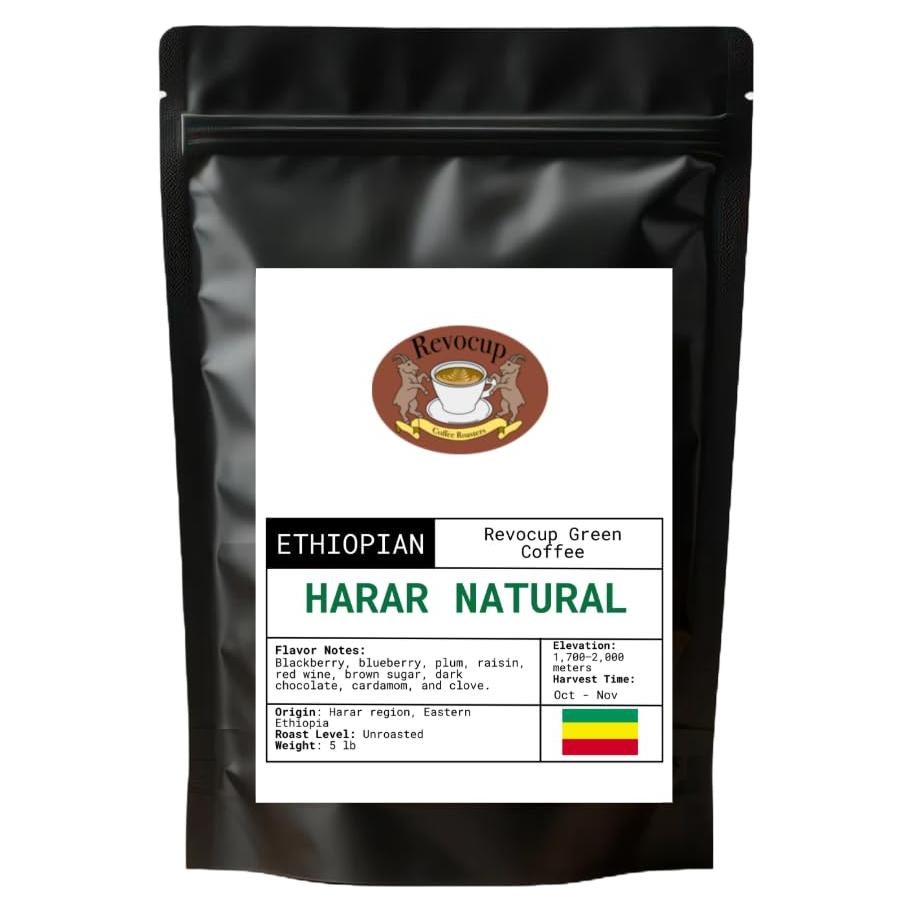 Granos de Café Verde Etiopía Harar 2.27kg Heirloom Arábica