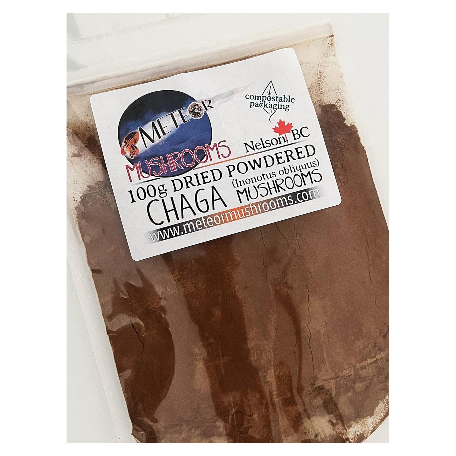 Polvo de Hongo Chaga Meteor Mushrooms 100g Antioxidante