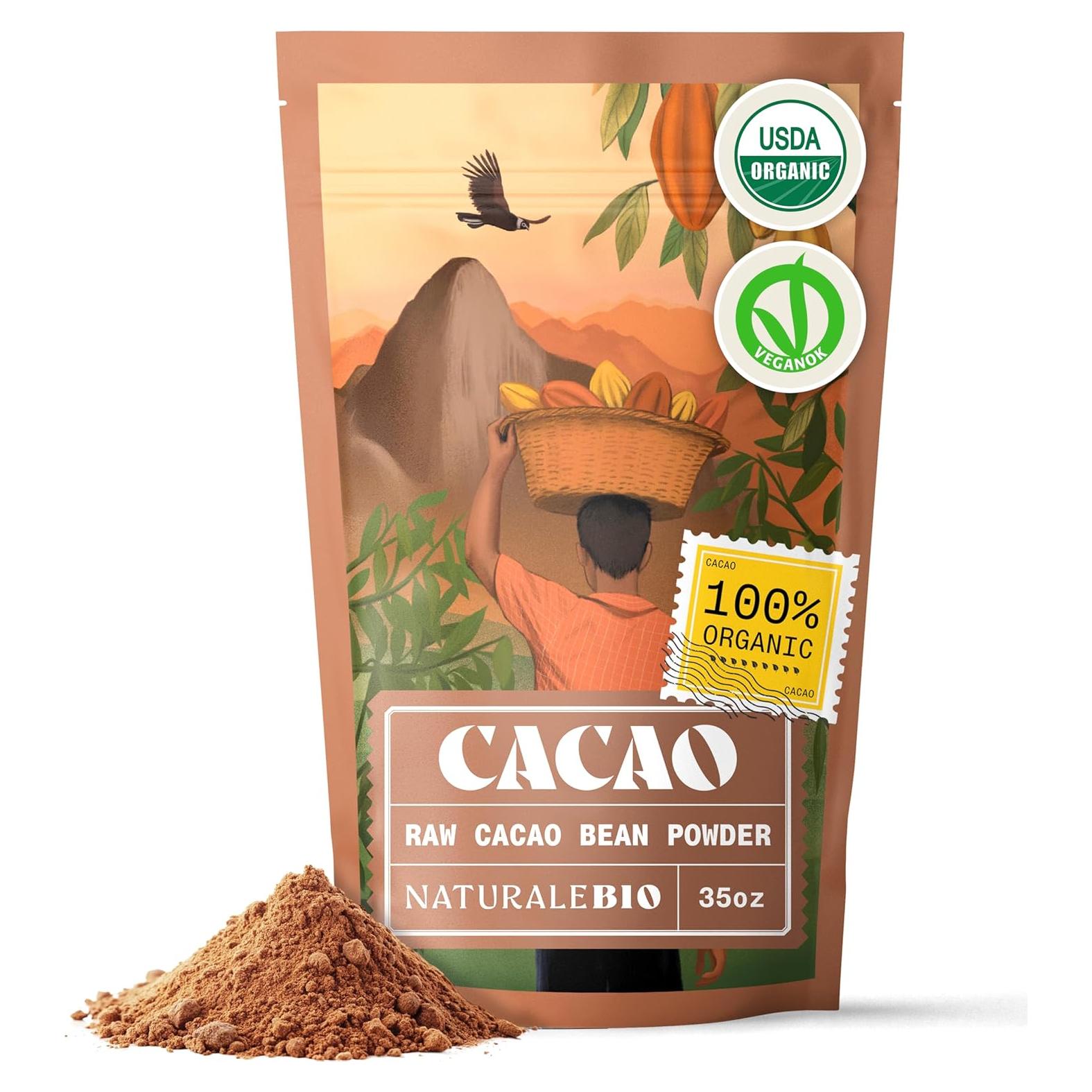 Cacao en Polvo Orgánico NaturaleBio 992g Sin Azúcar