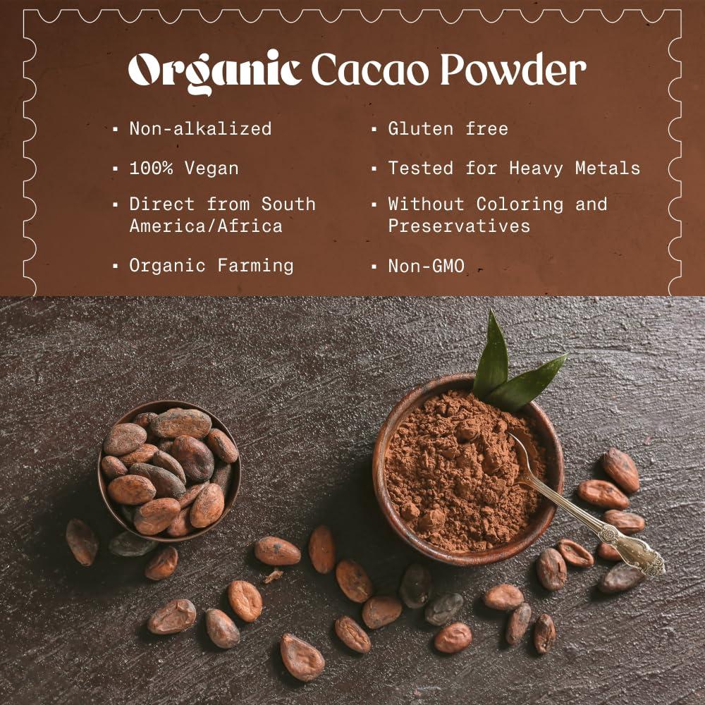 Cacao en Polvo Orgánico NaturaleBio 992g Sin Azúcar