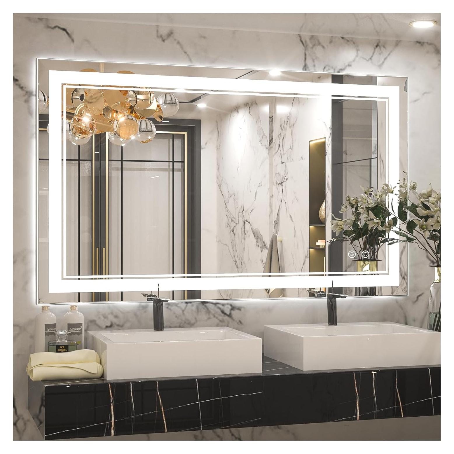 Espejo de Baño LED Keonjinn 61x101.6 cm Iluminado