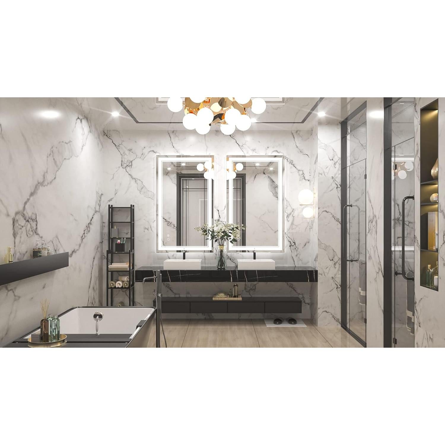 Espejo de Baño LED Keonjinn 61x101.6 cm Iluminado