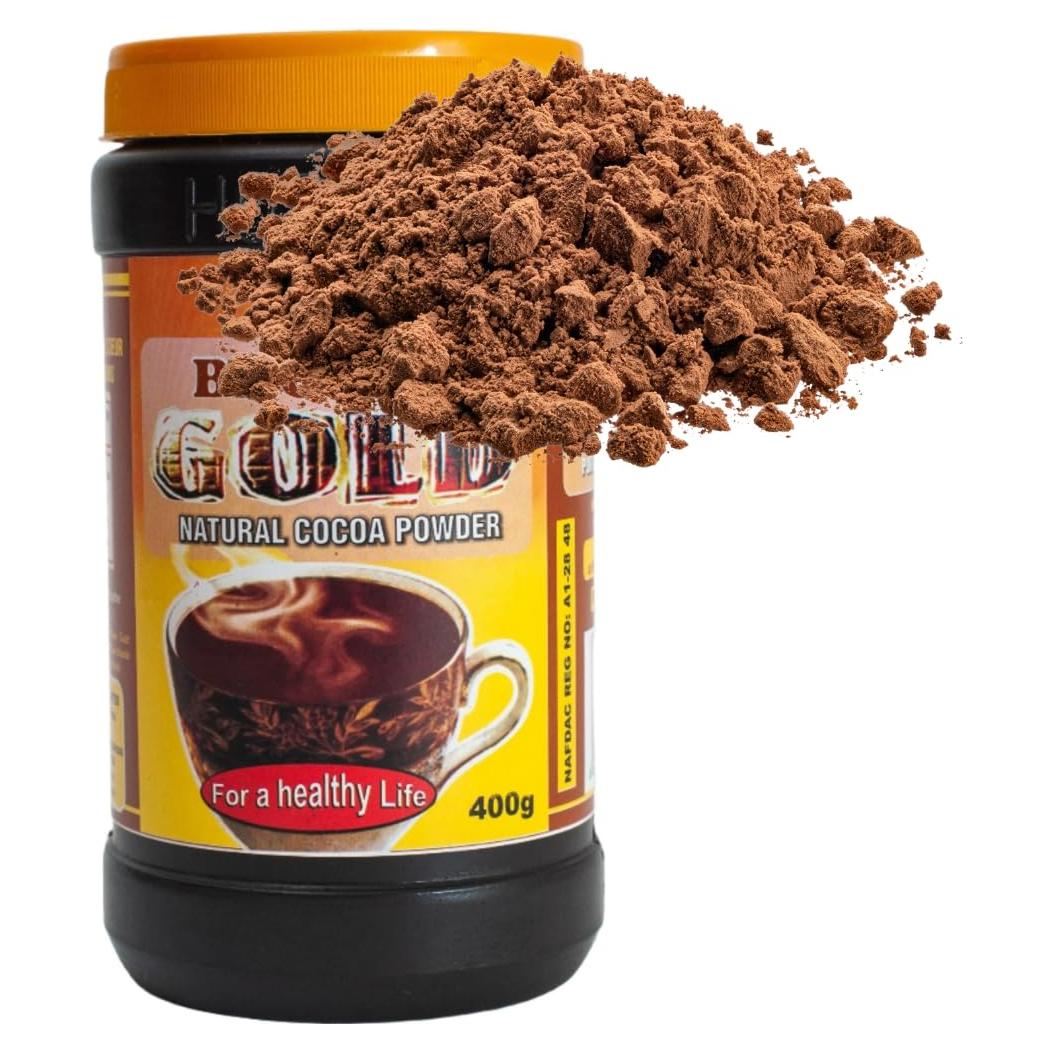 Cacao en Polvo Natural Brown Gold 398g - Sin Azúcar, Vegano