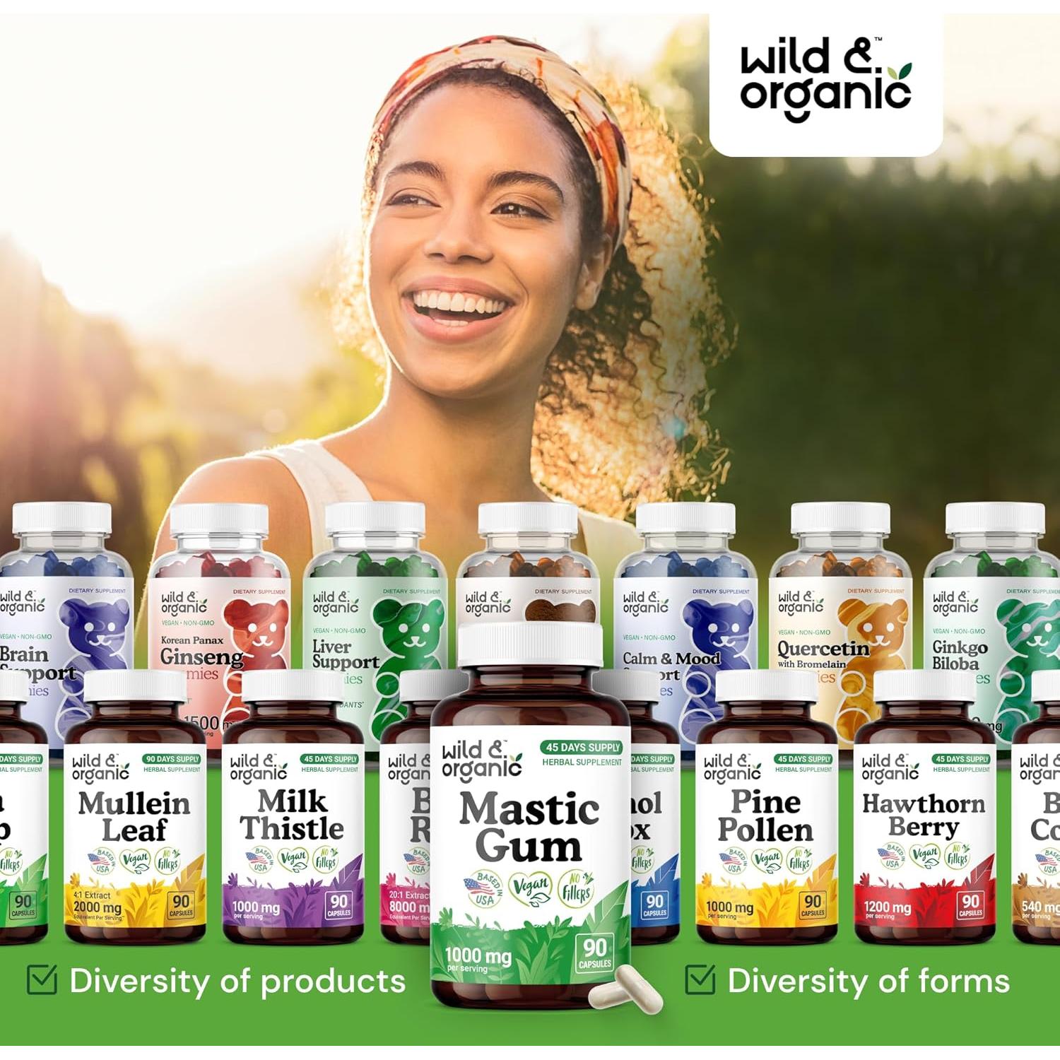 Cápsulas de Goma Mástica Silvestre y Orgánica 1000 mg - 90 Veganas