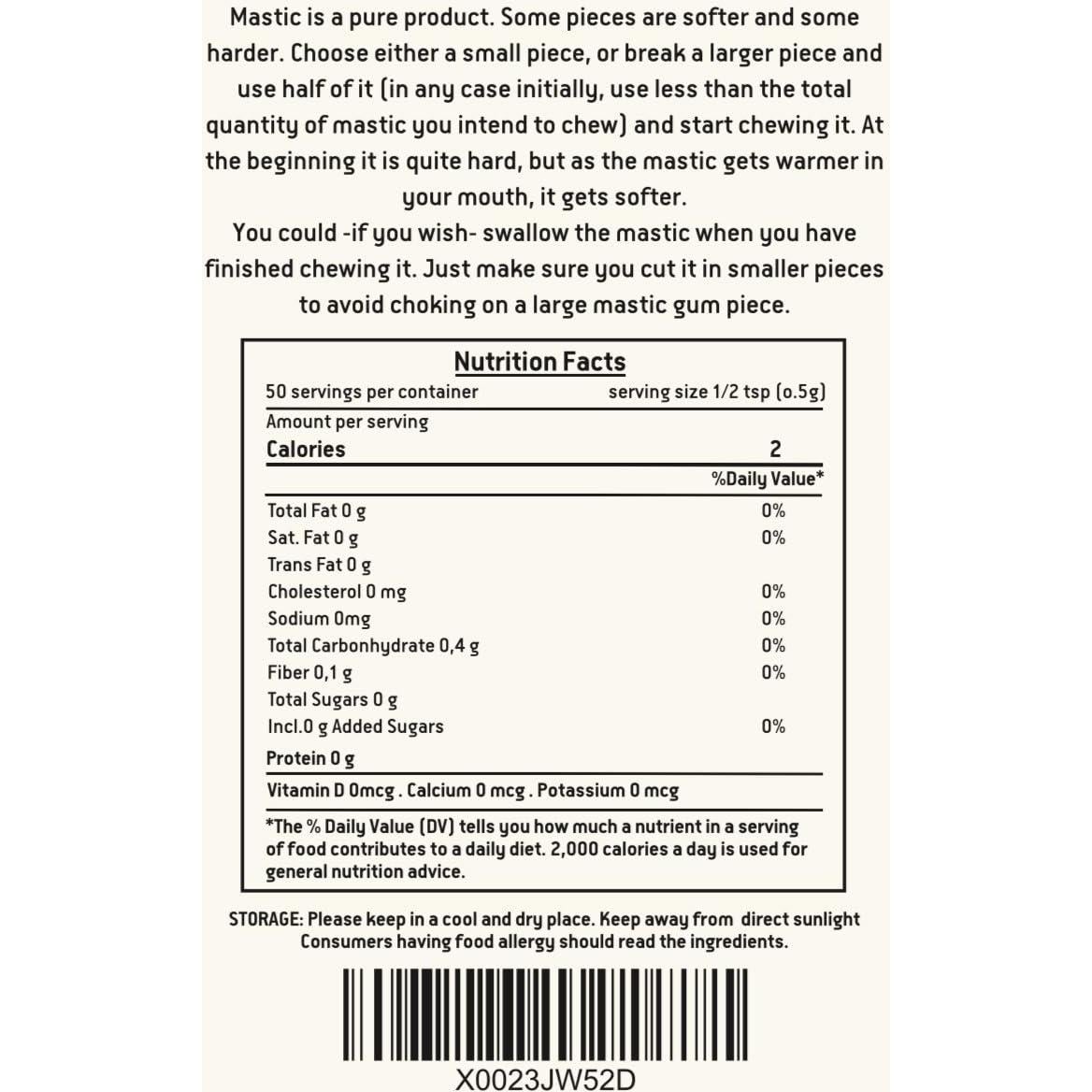 Mastiha de Chios 25g 100% Pura Goma de Lágrimas Natural