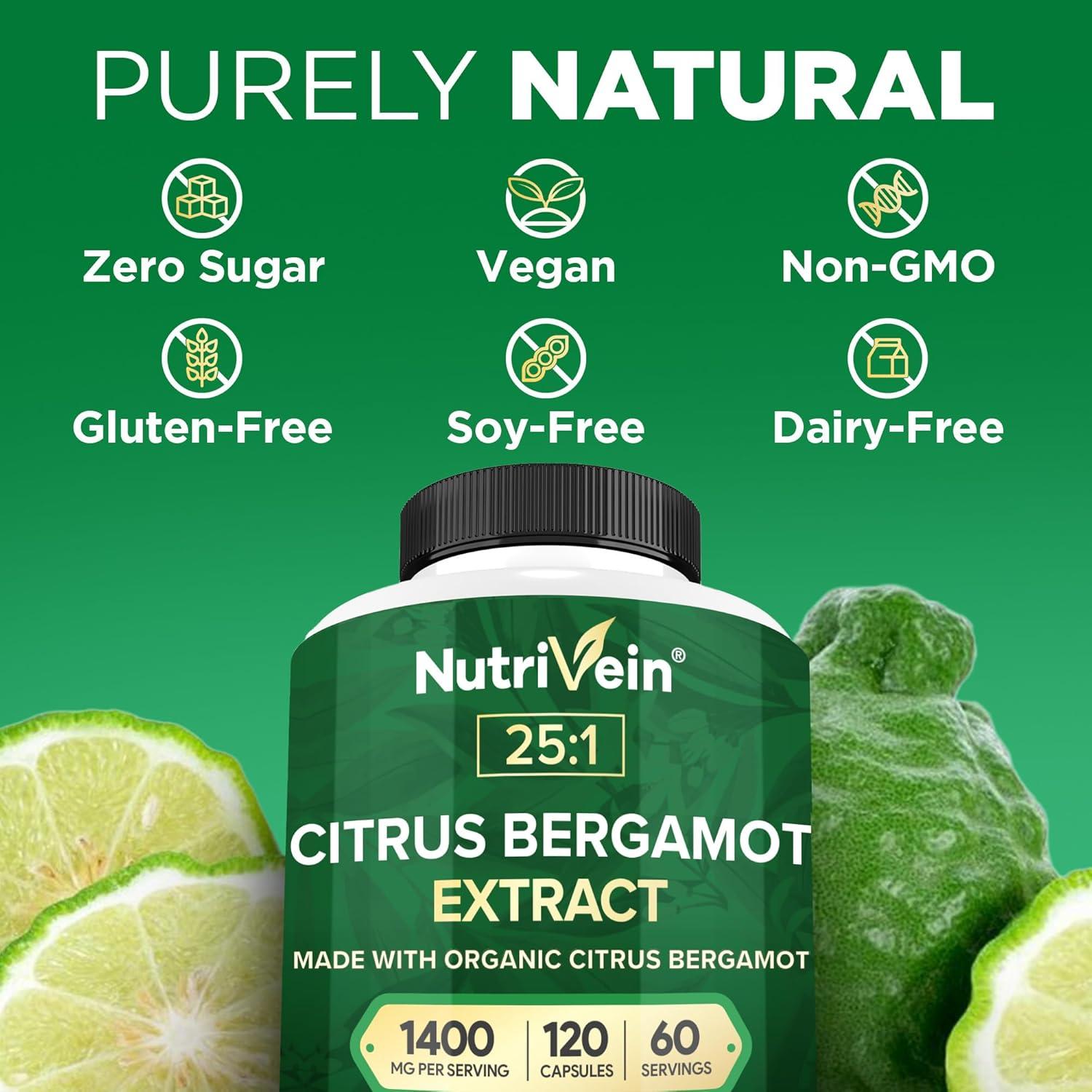 Suplemento de Bergamota Cítrica Nutrivein 1400mg 120 Cápsulas