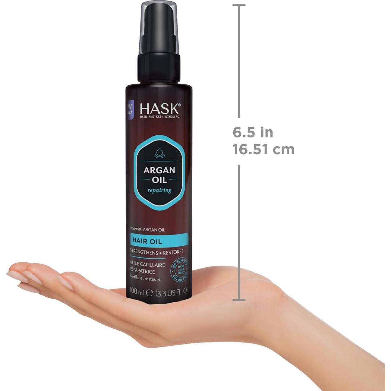 Aceite Capilar Reparador HASK Argan 3x71.5ml Vegano Sin Sulfatos