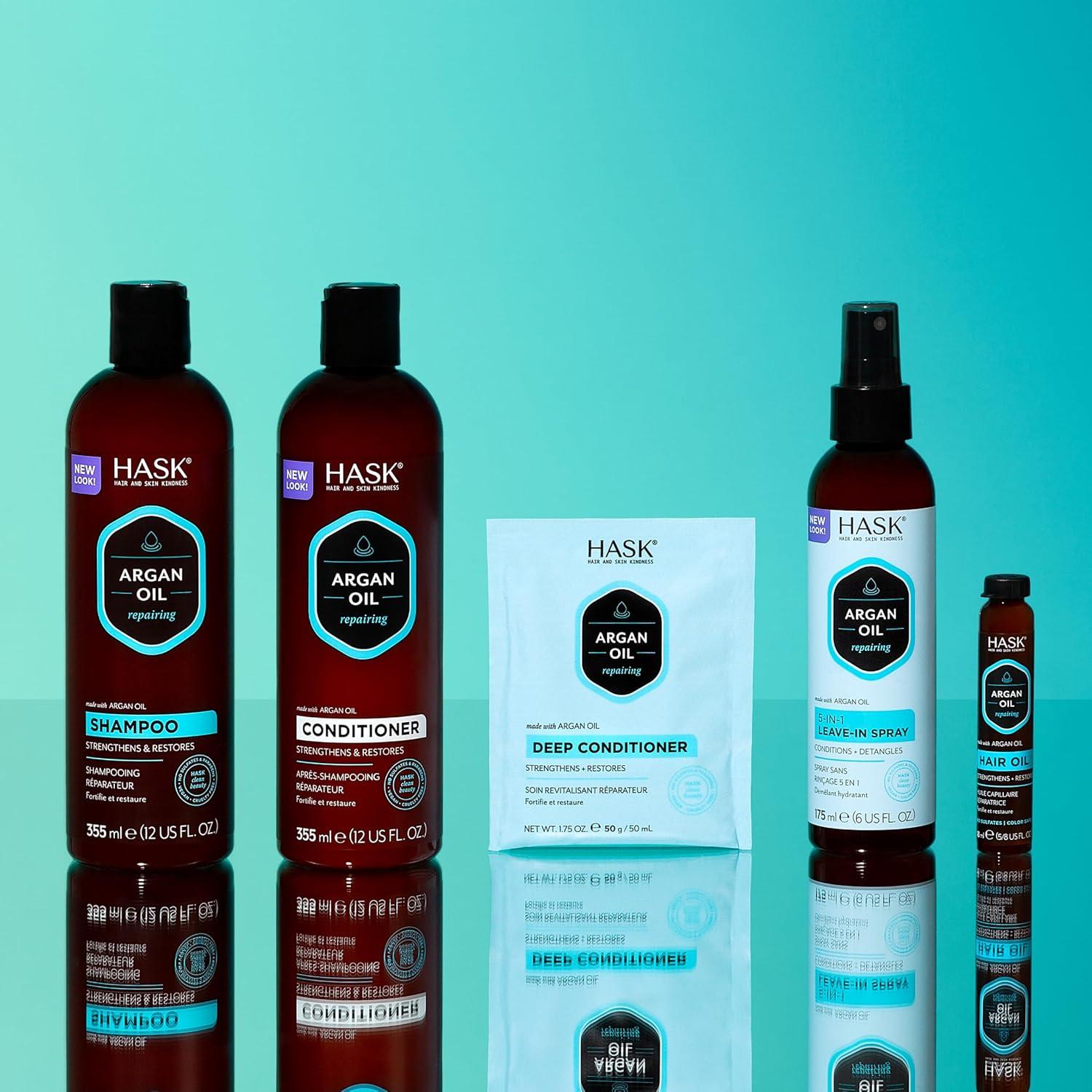 Aceite Capilar Reparador HASK Argan 3x71.5ml Vegano Sin Sulfatos