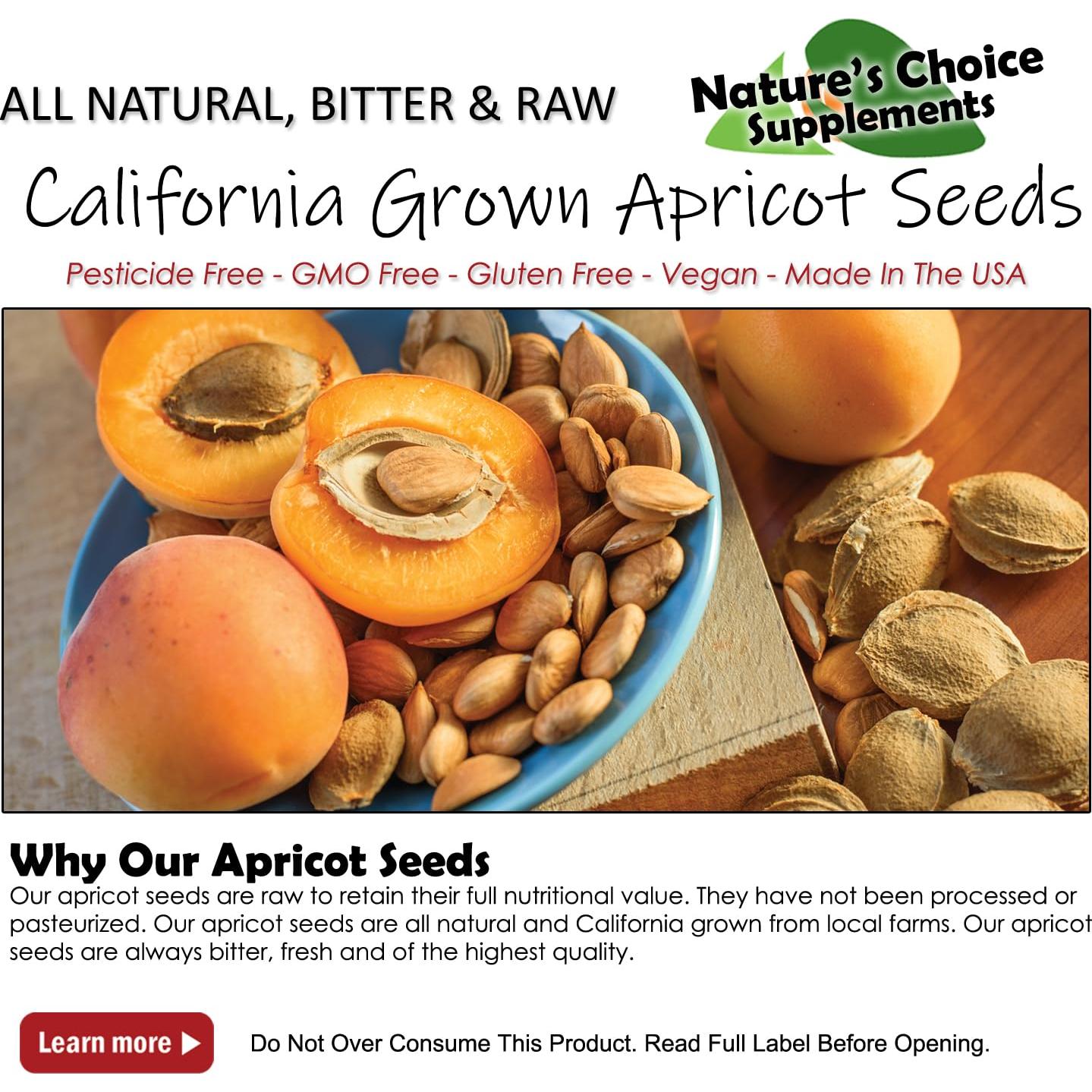 Semillas de Albaricoque Amargas Crudas Nature's Choice 227 g