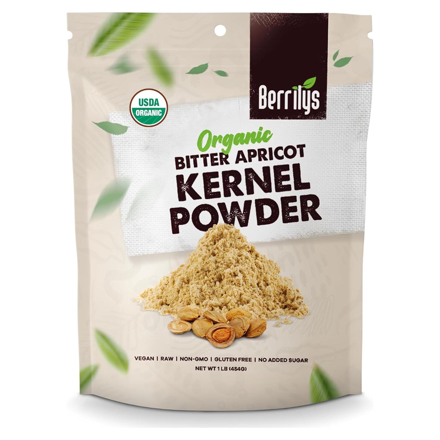 Polvo de Núcleo de Albaricoque Amargo Berrilys 453.6 g - Orgánico y Vegano