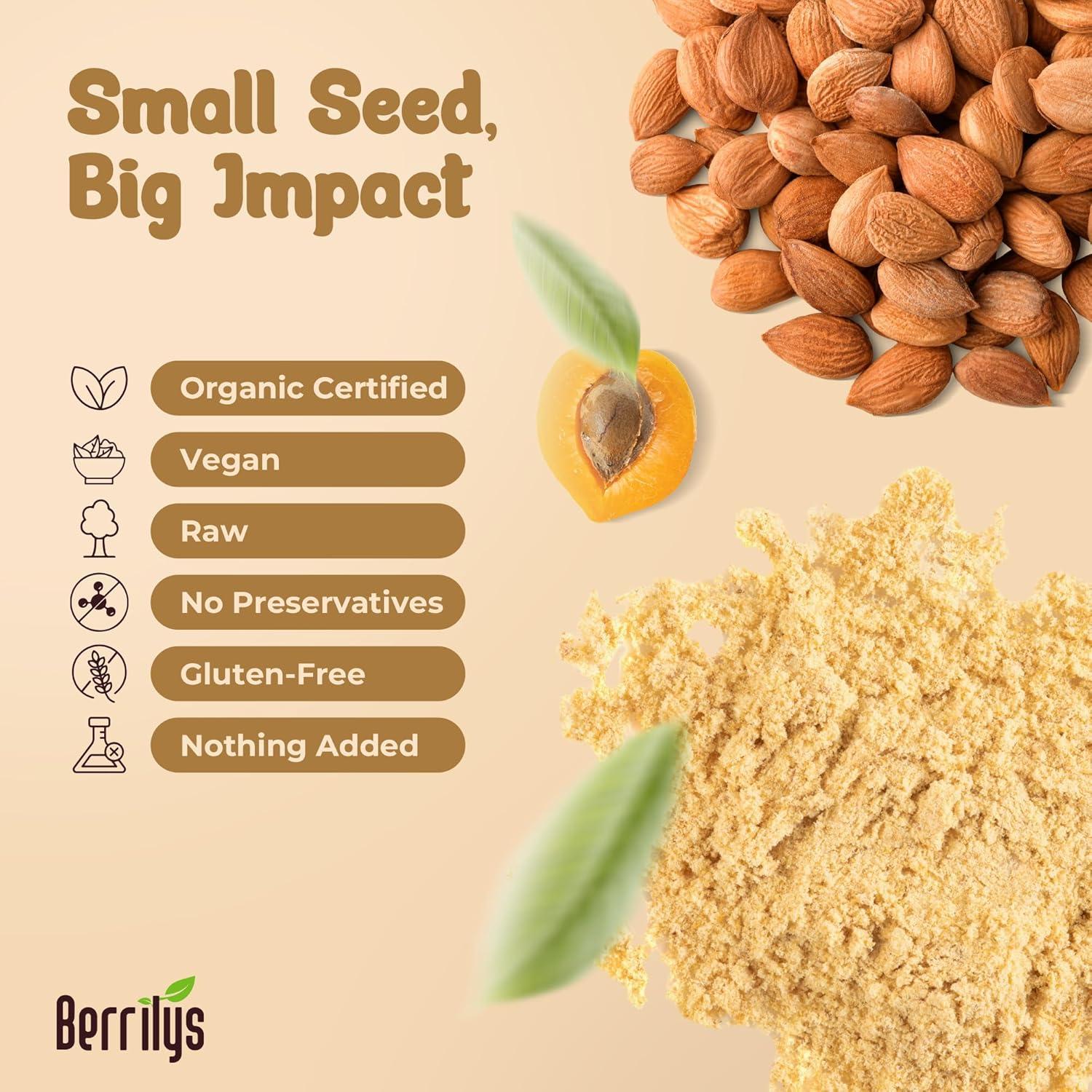 Polvo de Núcleo de Albaricoque Amargo Berrilys 453.6 g - Orgánico y Vegano